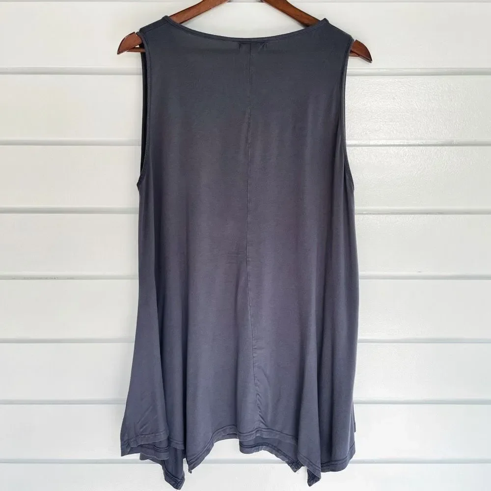 Larace Crew Neck Swing Flare Solid Sleeveless Tank Top Size XL